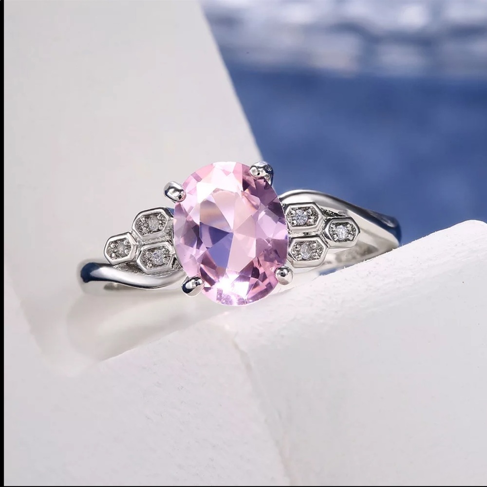 New Women’s 925 Silver Beautiful Sapphire Ring - Picture 4 of 5